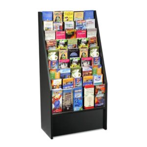 FixtureDisplays® Literature Rack Brochure Holder Leaflet Coupon Stand Greeting Card Rack 9 tier 45 facing Travel Information Kiosk Easy Assembly Video in Description 1453 Black-NF