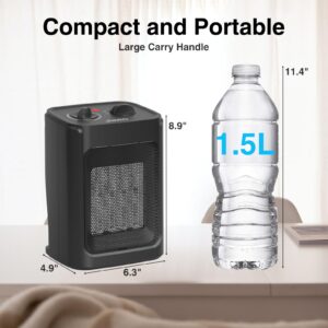 JNDRO Portable Electric Space Heater - 1500W/750W Quiet Ceramic mini Heater Fan with Thermostat, Heat Up 200 Square Feet for Room Office Desk Indoor Use