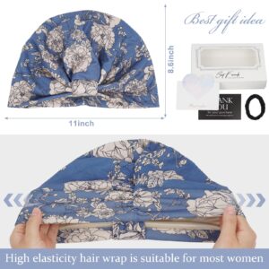 FADACHY Silk Bonnet for Sleeping Women, 4 Pieces Satin Lined Sleep Cap Double-Layered, Sleep Satin Bonnet Hair Care, Night Silk Turban Hair Wrap