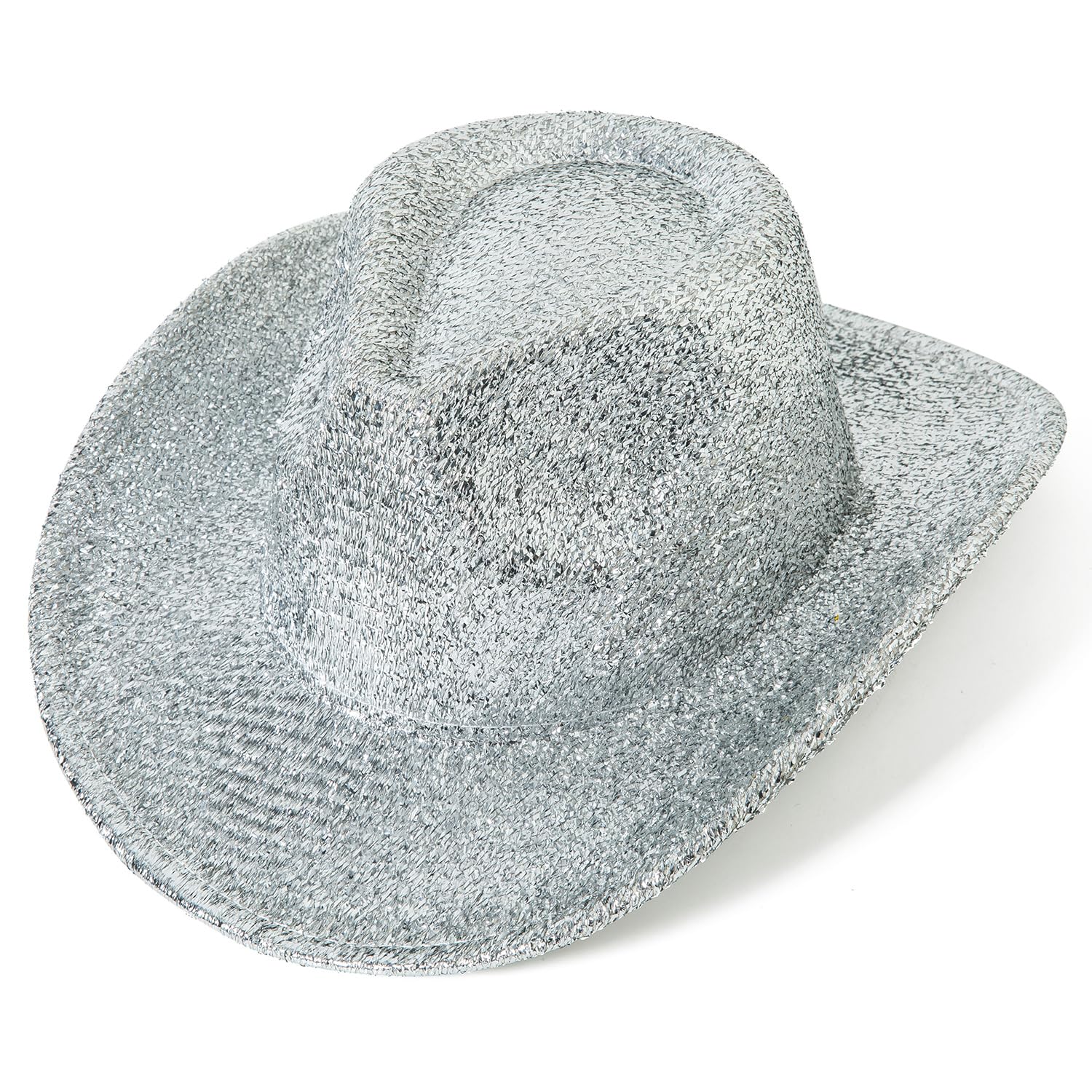 Lanzom Mens Womens Sparkle Cowboy Hat Bling Cowgirl Hat Party Hatas1, Alpha, m, l, Silver