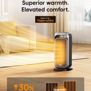 Dreo Quiet Space Heaters for Indoor Use, 1500W Electric Heater with Remote, PTC Ceramic Heater with Thermostat, 12H Timer, 70° Oscillation, Digital Display, Fast Safety Room Heater for Bedroom Office