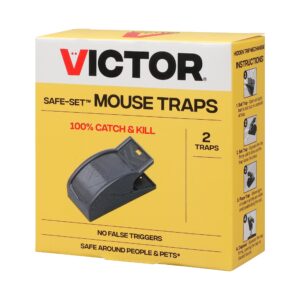 victor m070b easy and safe-set power kill mouse trap quick and clean rodent disposal - 2 reusable mouse traps