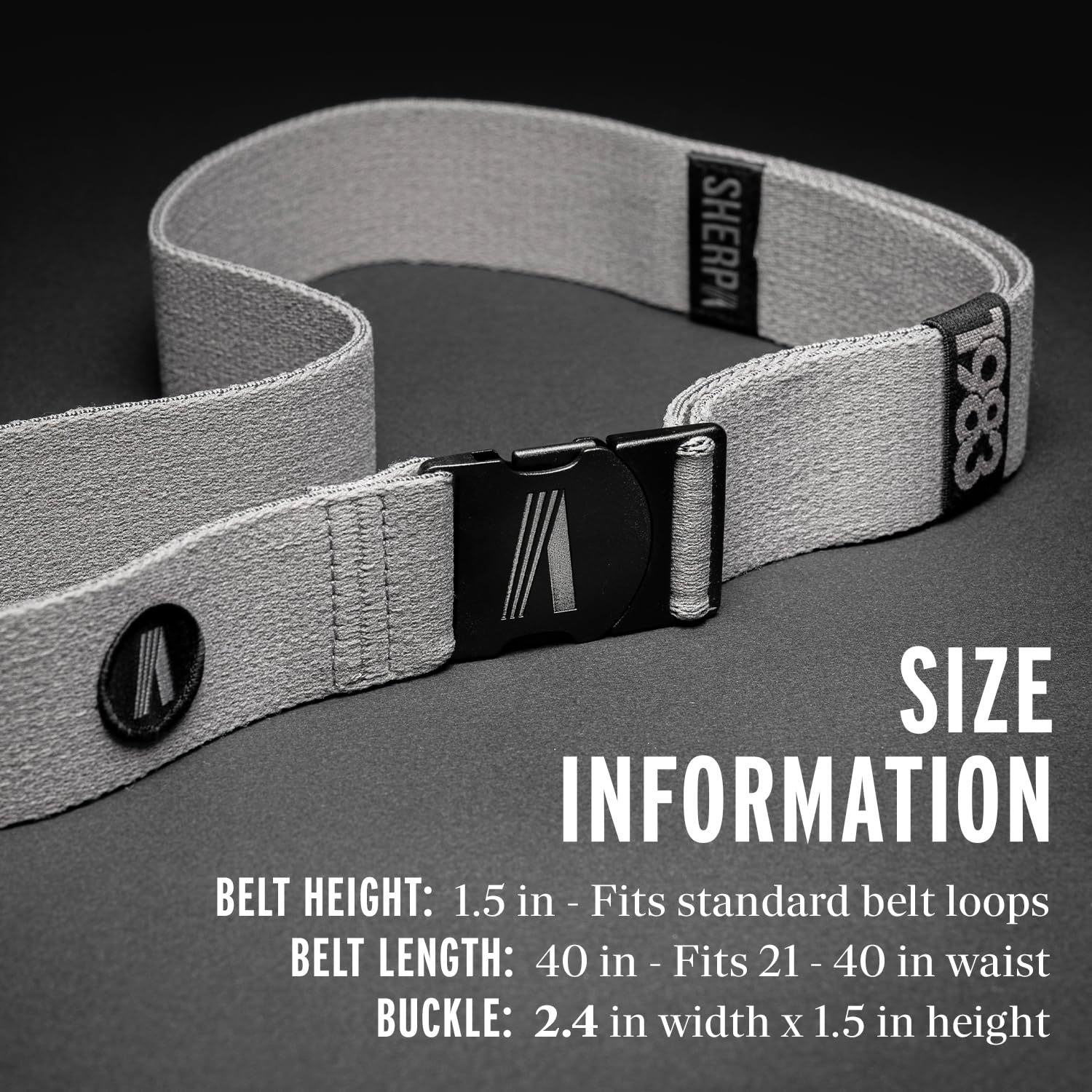 Sherpa Supply Stretch Webbing Belt for Men and Women: Your Ultimate Travel Companion - Lightweight, Adjustable, Non - Metal Buckle Comfortable Belt - Perfect Fit for Men and Women Accessory - Black