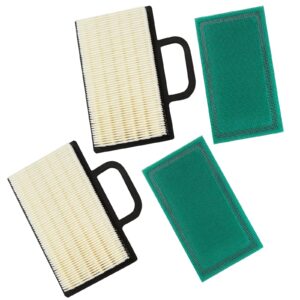 DemJamr 2 Pack 499486S Air Filter with 273638S Pre Filter Replace for BS 499486 698754 691007 695667 Air Cleaner, Compatible with BS 18-26 HP Intek V-Twins Engine