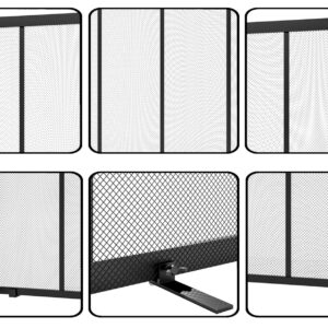 Fire Beauty Flat Panel Fireplace Screen Spark Guard Wrought Metal Gate Cover for Home, Decorative Mesh Fire Place Safety Fence,Baby Safe Spark Guard Protector