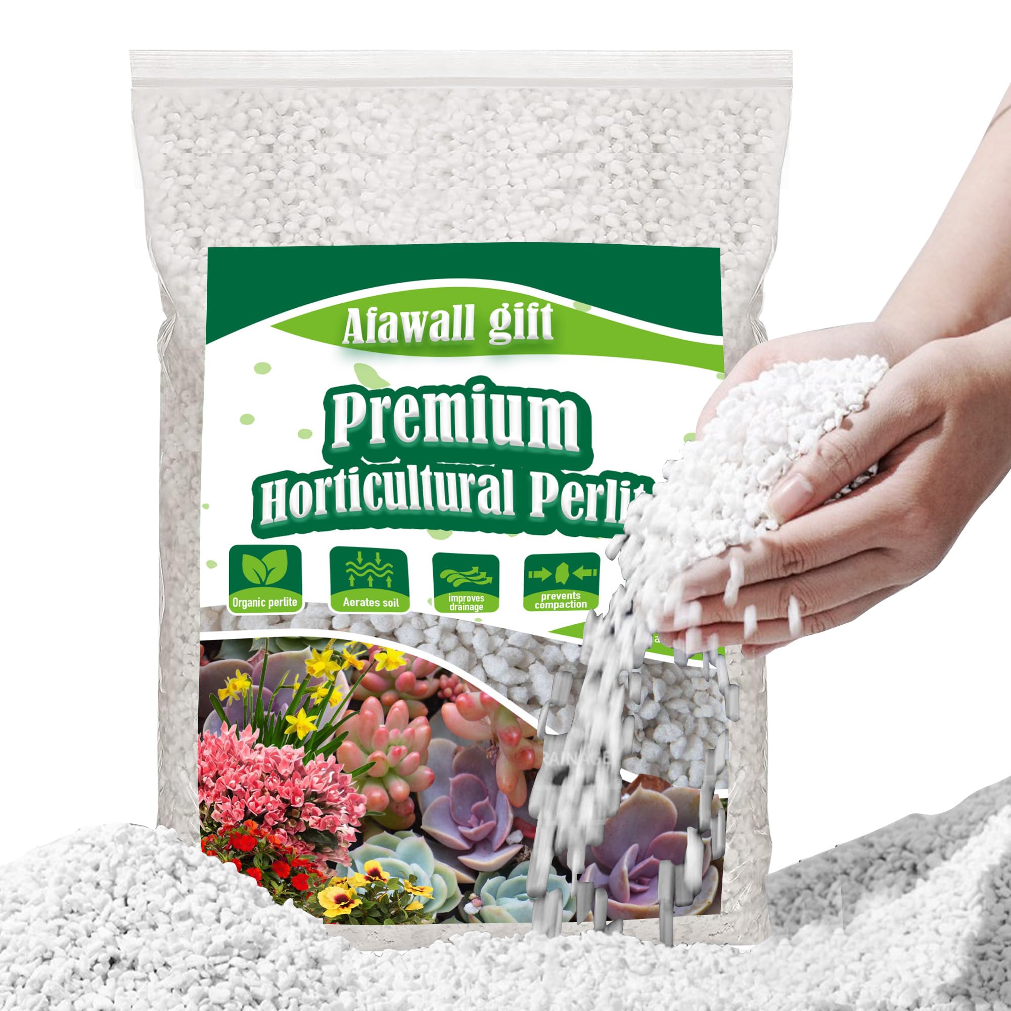 2QT Perlite for Plants Organic Perlite Horticultural Soil Amendment for Indoor & Outdoor Container Plants and Enhanced Drainage Enhanced Growth, Promote Root Growth and Soil Health