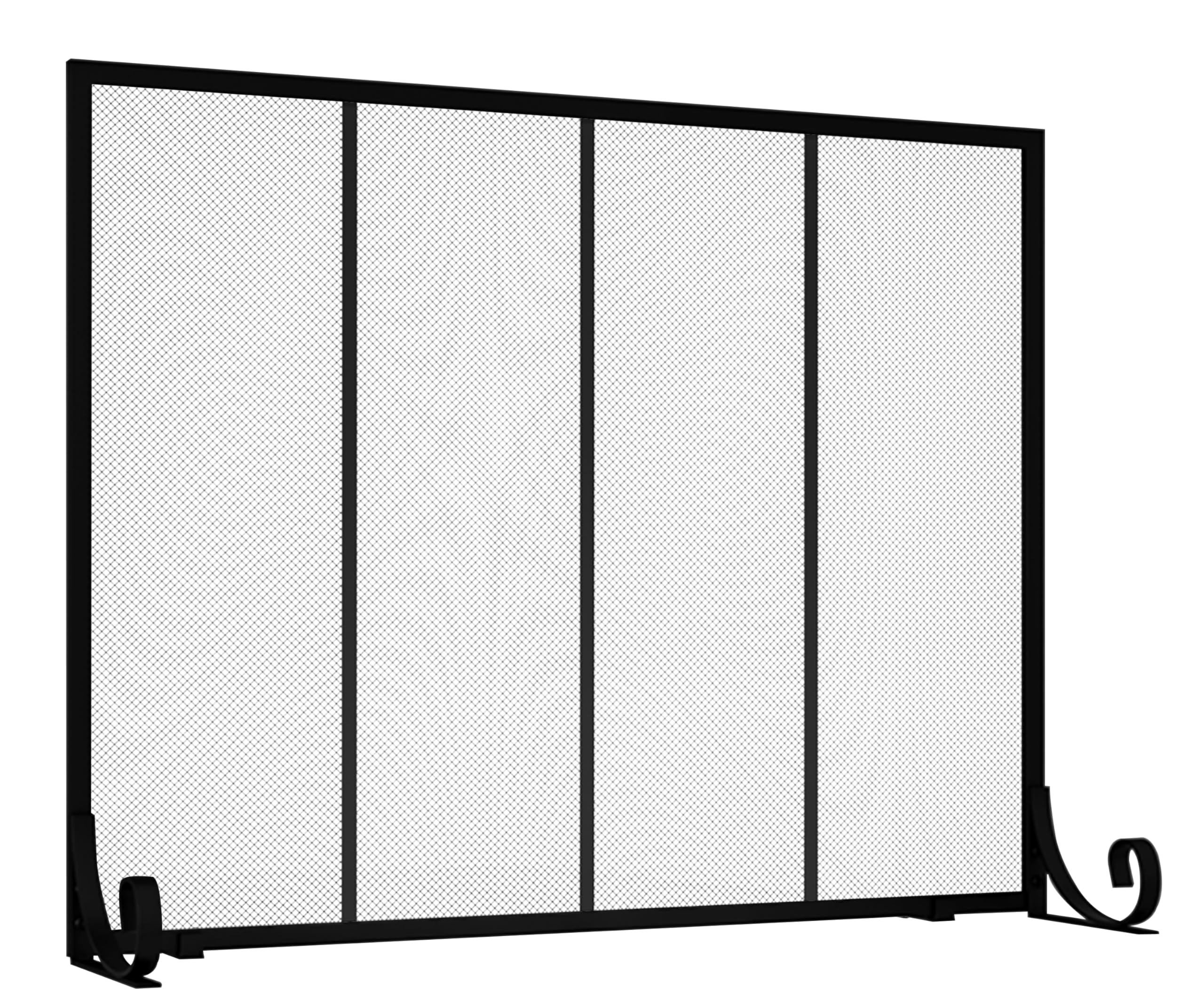 Fire Beauty Flat Panel Fireplace Screen Spark Guard Wrought Metal Gate Cover for Home, Decorative Mesh Fire Place Safety Fence,Baby Safe Spark Guard Protector