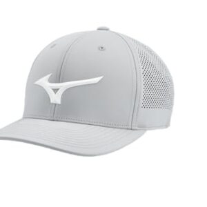 Mizuno Standard Tour Vent Snapback, Light Grey-White