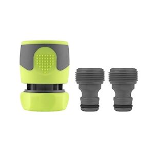 flexzilla hfzgak12 garden hose quick-connect fittings, 3-piece coupler & plug kit, zillagreen