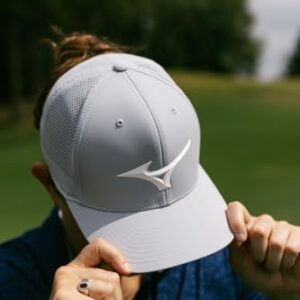 Mizuno Standard Tour Vent Snapback, Light Grey-White