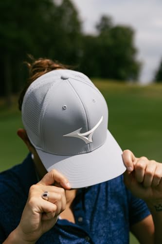 Mizuno Standard Tour Vent Snapback, Light Grey-White