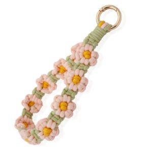 macrame keychain wristlet for women wristlet keychain wrist lanyards for keys cute keychain for car keys keychain key lanyard pink wristlet keychain aesthetic key chain wristlet lanyard bracelet