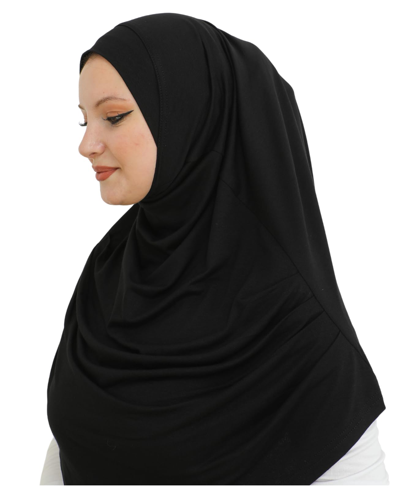 Prien Ready To Wear Hijab For Women, Instant Turban, Soft Muslim Scarf For Prayer, Long Hijabs, Islamic Clothes, Jersey Abaya (Black)