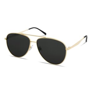 sojos retro oversized aviator polarized sunglasses for women men classic large metal sun glasses sj1207a gold/grey lens