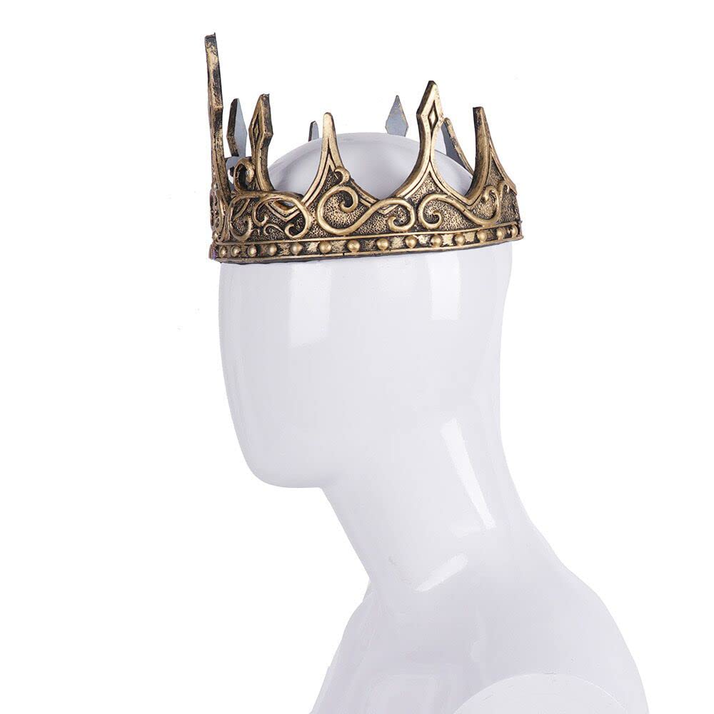 Liatunou Regal King's Crown,Adjustable Royal Crown Prince Tiara,Medieval King Costume Accessories Halloween Cosplay for Adult (Gold)