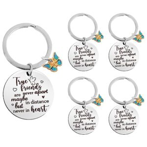 ouligay 5pcs friend keychain friendship keychain friendship gifts for women female bestie bff best friends birthday gifts long distance friendship gift friends are never apart keychain