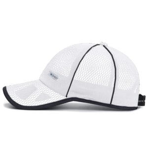 FASHIXD Mesh Baseball Cap for Men Women Summer Running Sports Hat Breathable Quick Dry Trucker Hats (Sport-White)