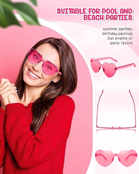 Chicpop 80Pairs Heart Sunglasses for Women Red Heart Shaped Sunglasses Heart Glasses Party Glasses Bulk Accessories for Adult Party Favors