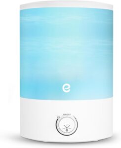 esemoil humidifiers for bedroom, 2.5l cool mist ultrasonic air humidifier with top fill & quiet, 360° nozzle, bpa free, 25 hour diffuser with 8 color light & auto shut-off for home baby nursery plants