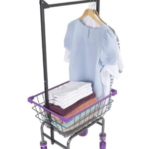 CHAMIN 1.5BU Chrome Coated CART for House and Commercial (Lavender Color) (Powder Coating, 1.5 Bushel)