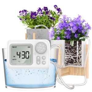 automatic drip irrigation kit, 15 potted indoor houseplants support, indoor automatic watering system for plants, with digital programmable water timer