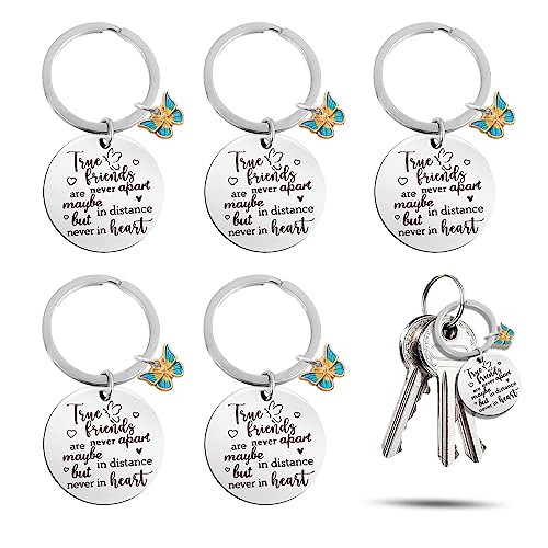 Ouligay 5Pcs Friend Keychain Friendship Keychain Friendship Gifts for Women Female Bestie Bff Best Friends Birthday Gifts Long Distance Friendship Gift Friends Are Never Apart Keychain