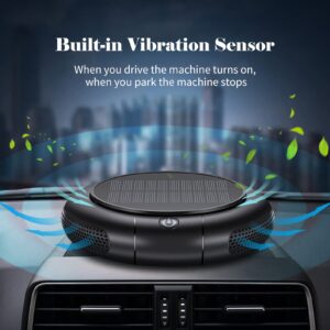 YALIYA Car Negative ion Air Purifier with Solar Panel 1200mAh Battery Quiet Air er for Home Car Office Allergies Pets Dust Hair Odors