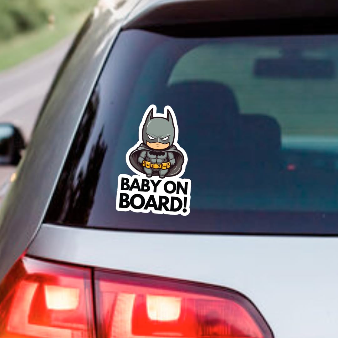 Baby on Board Stickers | Kids in Car Pack of 2 stickers (Bat Baby 01)