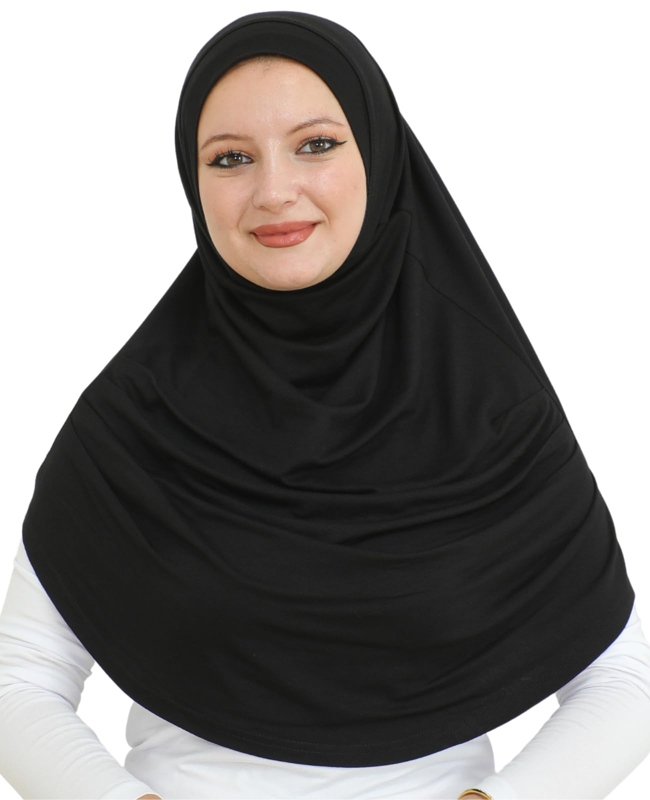 Prien Ready To Wear Hijab For Women, Instant Turban, Soft Muslim Scarf For Prayer, Long Hijabs, Islamic Clothes, Jersey Abaya (Black)