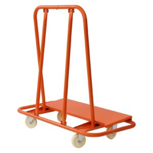 Orange 2200LBS Load Capacity Drywall Cart, 46" L × 22" W × 46" H Crate Wagon, Q235 Steel Heavy Duty Service Dolly Casters for Handling Sheetrock Sheet Panel