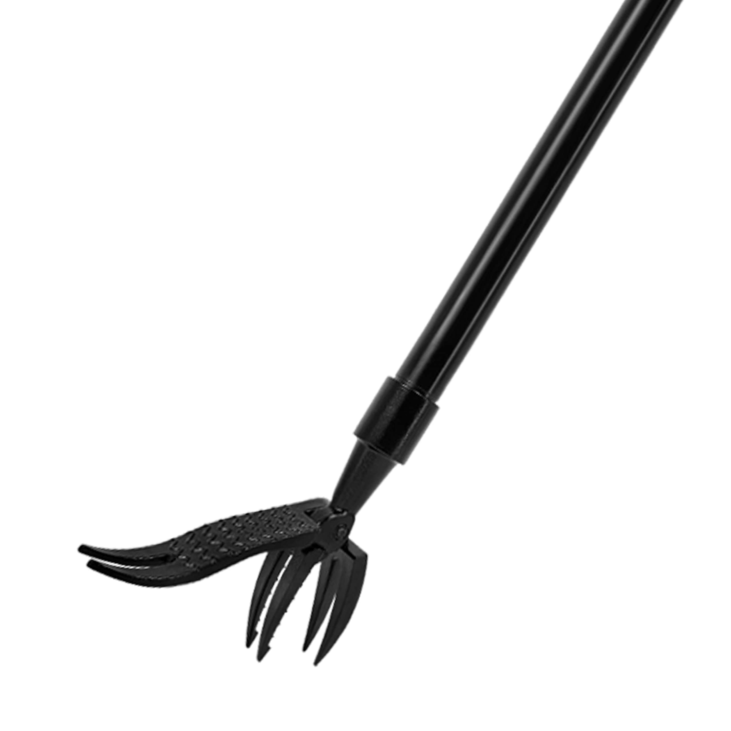 PAHSFS Stand Up Weed Puller Tool with 48 inch Handle, 4-Claw Steel Head Design, Easily Remove Weeds Without Bending or Kneeling, Black