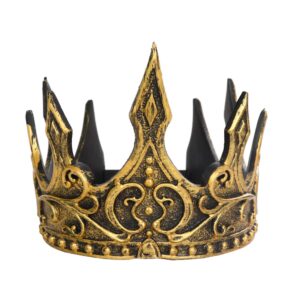 liatunou regal king's crown,adjustable royal crown prince tiara,medieval king costume accessories halloween cosplay for adult (gold)