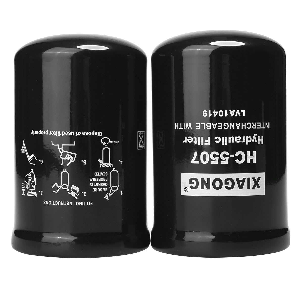 XIAGONG HC-5507 Hydraulic Oil Filter Replaces LVA10419 6661248 6630977 P164375 BT8840-MPG HF6552 51455 Fit For John Deere 110 4044M 4049R 4700 4210,Bobcat T140 T180 T190 S150 S185 S205,Kubota V2203