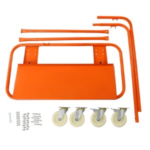 Orange 2200LBS Load Capacity Drywall Cart, 46" L × 22" W × 46" H Crate Wagon, Q235 Steel Heavy Duty Service Dolly Casters for Handling Sheetrock Sheet Panel