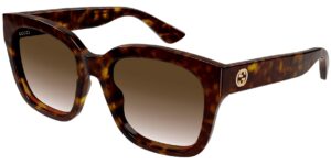 gucci gg1338sk 002 havana/brown gradient square 54mm women's sunglasses