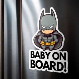 Baby on Board Stickers | Kids in Car Pack of 2 stickers (Bat Baby 01)