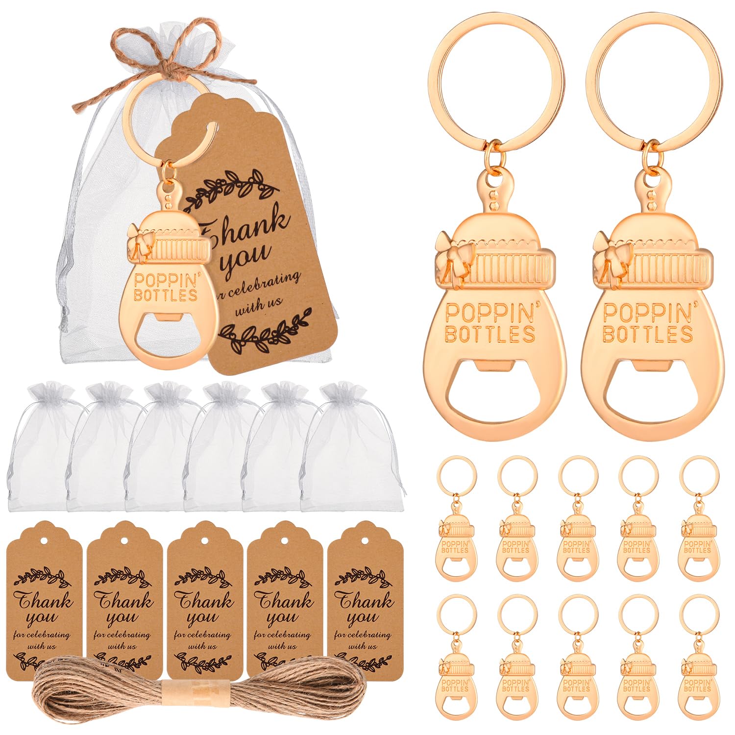 50 Baby Bottle Opener Baby Shower Gifts for Returning Guests Wedding Party Souvenirs Children's Birthday Party Gifts