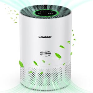 chuboor air purifiers for home large rooms up to 1200ft², h13 true hepa air purifiers for bedroom dorm room pets with timer, air purifier cleaner for dust,smoke,odor,dander,pollen