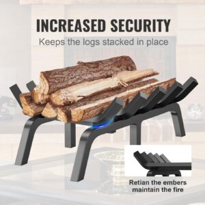 VEVOR Fireplace Grate, 24 inch Heavy Duty Fireplace Pit Grill Grate with 6 Support Legs, 3/4'' Solid Powder-Coated Steel Bars, Fire Logs Firewood Burning Rack Holder for Indoor and Outdoor Fireplace