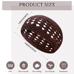 Suhine 20 Pcs Kufi Knit Hats Crochet Beanie Skull Caps Knitted Stretchy Crochet Hat Skull Cap for Muslim Men, 20 Colors