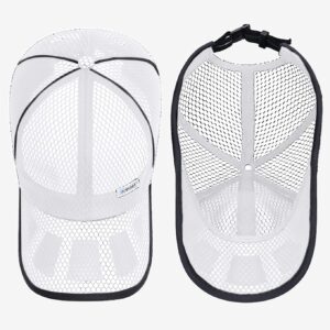 FASHIXD Mesh Baseball Cap for Men Women Summer Running Sports Hat Breathable Quick Dry Trucker Hats (Sport-White)