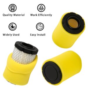 DemJamr 2 Pack 796031 Air Filter with 797704 Pre Filter Replaces for BS 992376 590825 591334 594201 Air Cleaner, Compatible with JD MIU14395 MIU13038 MIU13963 GY21435 Lawn Mower.