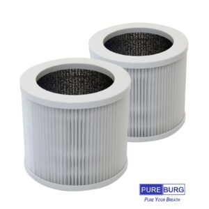 PUREBURG Replacement HEPA Filter Compatible with VEWIOR A1 HQSC-50 HQKJ-80,AMEIFU AP01W, KOIOS HQKJ-50, Tailulu HQZZ-60 PUR0003 Air Purifiers, 2-Pack H13