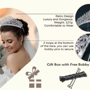 FASNAHOK Cubic Zirconia Tiaras for Women Silver Princess Birthday Queen Crowns CZ Wedding Hair Accessories for Bride Coronas Para 15 Anos Quinceaneras 2023