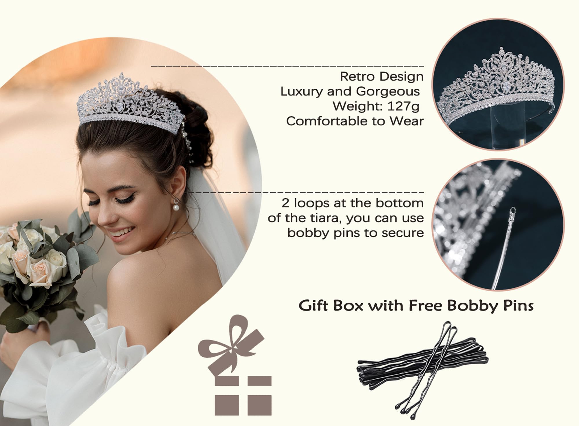 FASNAHOK Cubic Zirconia Tiaras for Women Silver Princess Birthday Queen Crowns CZ Wedding Hair Accessories for Bride Coronas Para 15 Anos Quinceaneras 2023