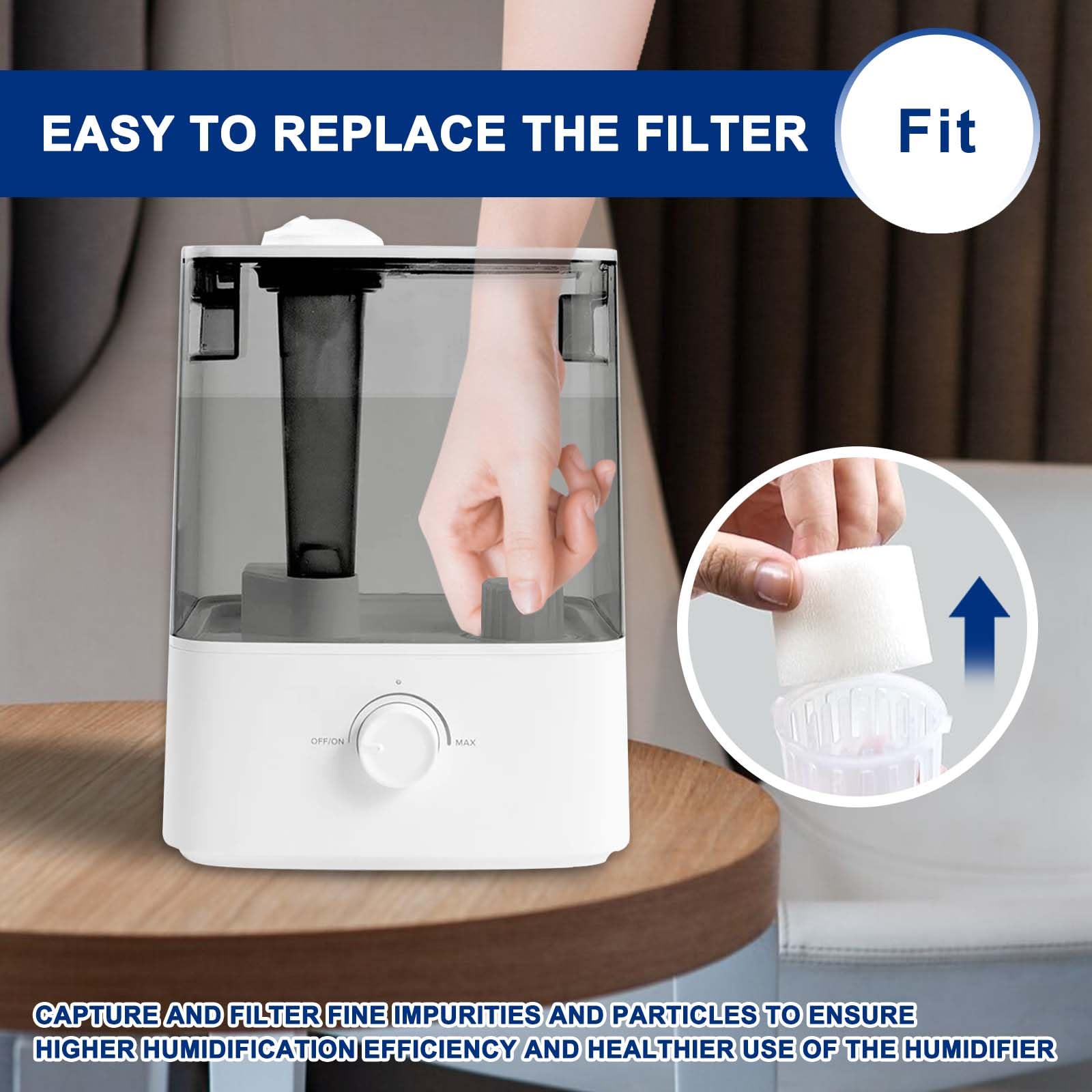 Humidifier Replacement Filter Compatible with Levoit Dual150 Dual200S Classic300 Classic300S LV600S OasisMist450S OasisMist600S Superior 6000S Top-Fill Humidifiers - 10 Filters and 2 Clean Fish