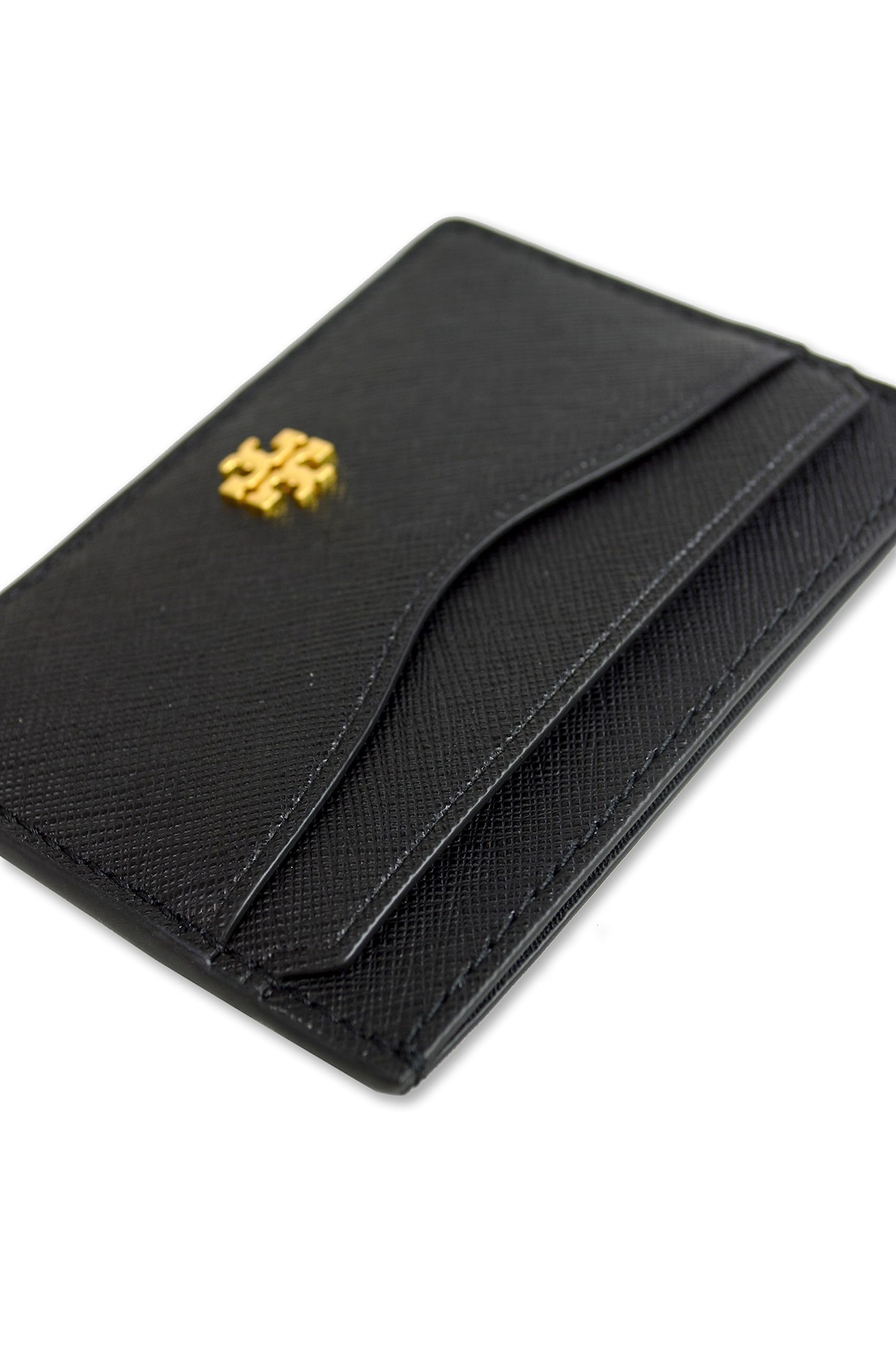 Tory Burch Womens 136101 Saffiano Leather Emerson Slim Card Case Wallet, (001 Black)