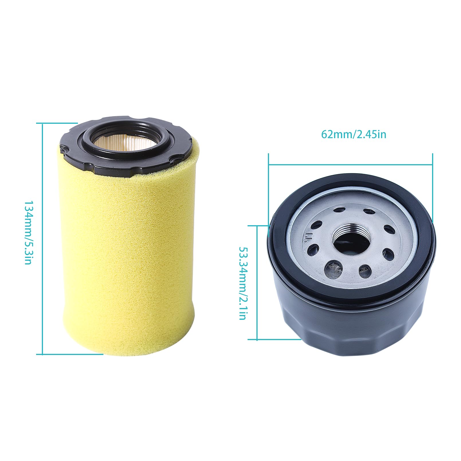 Atunee MIU14395 D125 Air Filter 492056 Oil Filter for John Deere D100 D125 D130 D110, and Fits for 5421 5428 992376 590825 Compatible with Husqvarna YTH22V46 YTH24V48 YTA22V46