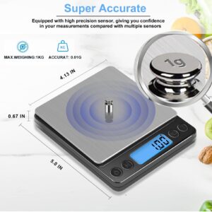 SKEAP Gram Scale 0.01g Accuracy, Food Scales Kitchen Digital Weight Grams & OZ, Jewelry Scale, High Accuracy Gram Scale, Digital Scale with Charging,Batteries and USB Cable Included