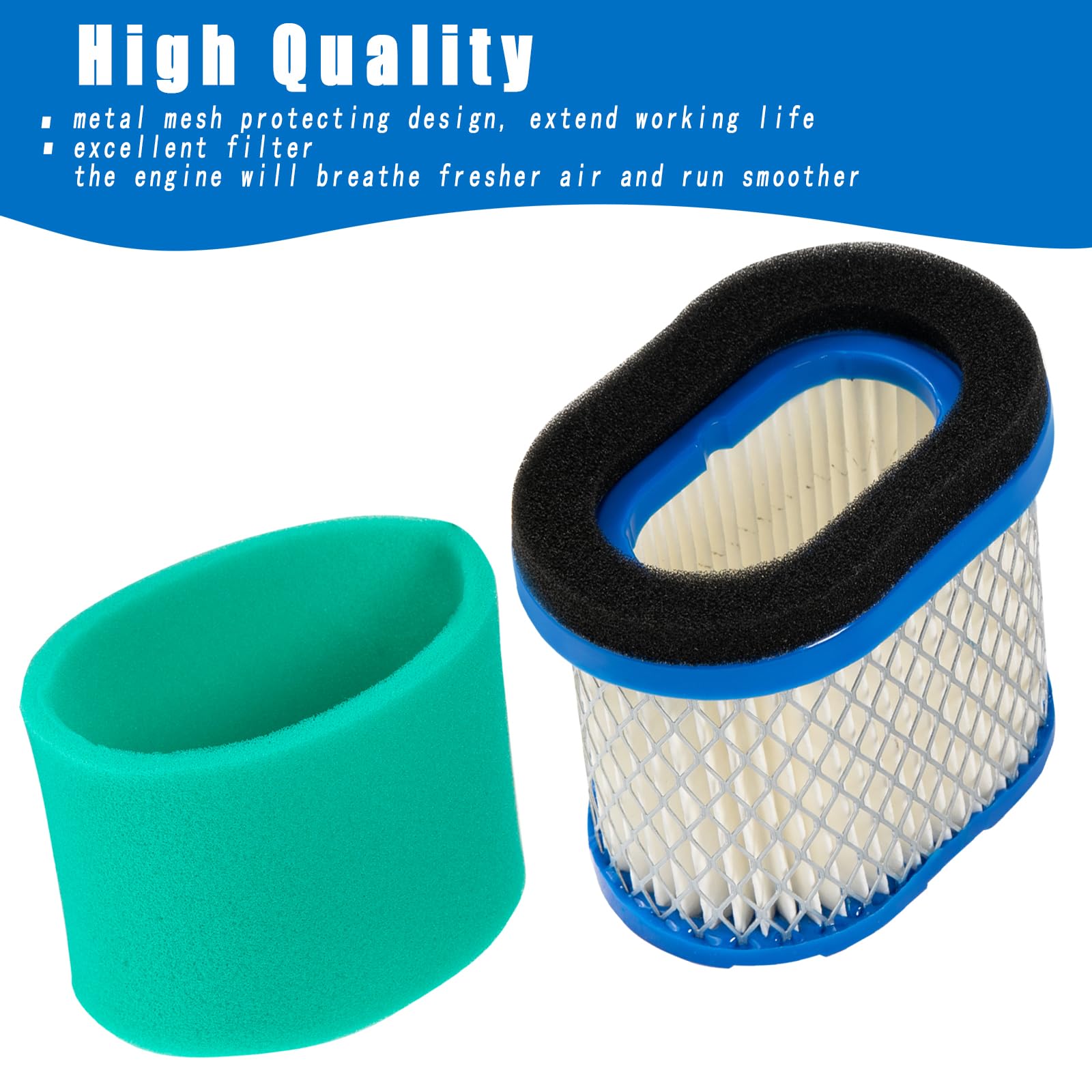 DemJamr 2Pack 697029 Air Filter with 273356S Pre Filter Replace for BS 498596 498596S 697029 697029S 690610 Air Cleaner, Compatible with BS 4207 5059K 5059D 5059H Series Engines